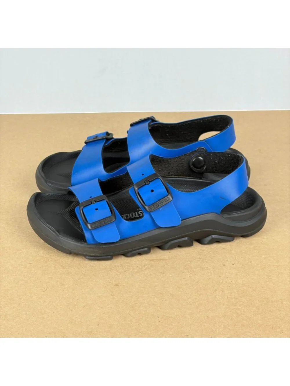 Birkenstock Mogami Slingback Sandals Kids Size 1 Narrow Blue Black Adjustable